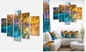 Design Art Designart Turquoise Water And Sunny Beams Photography Canvas Print - 60" X 32" - 5 Panels